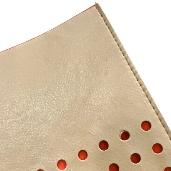 Lord & Taylor Beige Perforated Large Tote - Picture 9 of 9